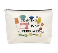 Sewing Lover Gifts Makeup Bag Quilting Gift for Sewing Lovers Crafting Themed Makeup Bag Inspiration Christmas Birthday Gift for Quilter Designer Quilting Enthusiast Seamstress Cosmetic Pouch