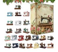 Sewing Machine Advent 2025 Calendar, 24-Day Sewing Christmas Countdown Calendar, 2D Flat Acrylic Sewings Machine Ornament for Sewings Enthusiasts, for Home Living Room Apartment School Party