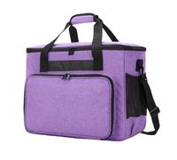 Sewing Machine Bag, Large Universal Case with Shoulder Strap, Handle & Pockets,Sewing Accessories Organizer Removable Padding Tote Organizer Gray & Purple 42x33x26cm-Purple
