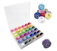 Sewing Machine Bobbin Threads, Wanfoou 36 Pcs Universal Sewing Thread Kit with Storage Case Box Practical Pre-Wound Bobbins Set Sewing Machine Accessories (Multicolor)