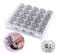 Sewing Machine Bobbins, 25 Pieces Empty Metal Bobbins for Sewing Machine, Empty Metal Bobbins, Universal Metal Sewing Machine Spools, with Storage Box, for Domestic Sewing Machine