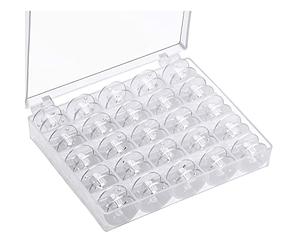 Sewing Machine Bobbins,Plastic Bobbins for Sewing Machine Universal Clear Bobbins with Bobbin Case Sewing Machine Accessories (25 PCS, Transparent)