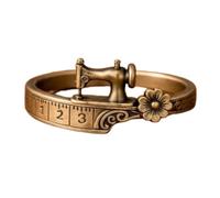 Sewing Machine Bracelet & Ring Set,Vintage Quilters Themed Alloy Adjustable Bracelet,Antique Sewing Machine Jewelry for Quilting and Sewings Enthusiasts (Ring(7))