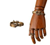 Sewing Machine Bracelet & Ring Set,Vintage Sewing Charms Machine Jewelry,Themed Adjustable Alloy Bracelet for Quilting Enthusiasts (Ring)