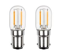 Sewing Machine Bulb B15 2W LED Cool White 6000K, AC 220-240V, Small Bayonet Cap Bulbs Replacement for 15W B15d, 2 Contact SBC COB LED Pygmy Bulbs for Sewcraft Appliance Lamp, Pack of 2