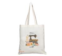 Sewing Machine Canvas Tote Bag - “I’ll Be in My Office” Quote - Dressmaker Design - 42x38cm Long Handle Canvas - TB2238