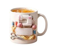 Sewing Machine Coffee Mug - Funny Ceramic 350ml - Sewing Coffee Mug - for DIY Crafts Lovers Home School Office Cafe Restaurant Tea Milk Juice Soda Beverage