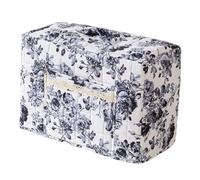 Sewing Machine Cover Floral Quilted with Pocket Craft Room Organizer Storage Protective Layer Built in Compartments Polyester (Blue, A)