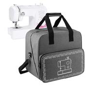 Sewing Machine Dust Cover - Strong Protective Case, Large Capacity Pocket, Wear-resistant Material, Stylish Design | Durable Storage Box Compatible Brother Janome, Grey, Se référer au descriptif