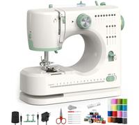 Sewing Machine for Beginners,Double Needle Sewing Machine for Adults,16 Strings of Weaving Dreams,Adjustable Sewing Speed,Suitable for Daily Sewing at Home(White-1)