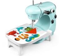 Sewing Machine for Beginners, Portable Double Speed Sewing Machine with Extension Table & Foot Pedal & Sewing Accessories, Small Sewing Machine for Clothes, Pillowcases, Sheets, Home Use
