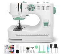 Sewing Machine for Beginners - Portable Electric with 12 Built-In Stitch Patterns, 6 Presser Feet, Foot Pedal, 2-Speed Control, Fast Sewing for Clothes, Fabrics, DIY & Home Use