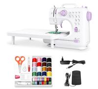 Sewing Machine for Beginners, Small Sowing Machine 12 Built-in Stitches with Expansion Table Electric Stitching Machine for Clothes Double Thread Sewing Machine for Adults Kids Home Use DIY and Travel