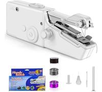 Sewing Machine for beginners, Two Modes, Portable Sewing Machine for Various Fabrics, Quick Clothes Repair for Home DIY & Trave（White-A1)