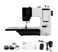 Sewing Machine for Beginners UK, Portable Mini Electric Sewing Machine with 38 Stitches Dual Speed, LED Light&Foot Pedal, Small Sewing Machine Kit for Adults DIY Clothing Fabric Mending Household Use