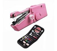 Sewing Machine - Handheld Sewing Machine, Portable Stitching Machine for Beginners, Mini Electric Sewing Amachine with Accessories Kit, for Home Travel, for Clothing, Curtains, Pet Clothes, DIY (Pink)