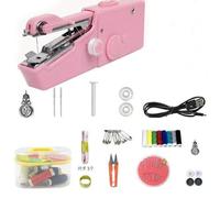 Sewing Machine - Handheld Sewing Machine, Portable Stitching Machine for Beginners, Mini Electric Sewing Amachine with Sewing Kit, for Home Travel, for Clothing, Pet Clothes, DIY (Pink)