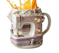 Sewing Machine Mug, 330ml Ceramic Cute Coffee Cup, Novelty Sewing Themed Dinnerware, Gift for Sewer Quilter Craft Lover, for Kitchen Office Table Indoor Outdoor