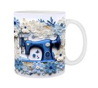 Sewing Machine Mug - Flat Printed Sewing Machine Tea Cups for Lover - 350ml Novelty Quilting Mug, Gift for Women Men, Birthday, Lovers
