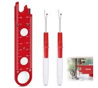 Sewing Machine Needle Threader, Automatic Quick Stitch Insertion Tool with Seam Rippers for Industrial Single Lockstitch(Red)