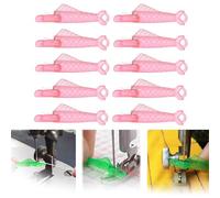 Sewing Machine Needle Threader Fish Mouth Type, Sewing Machine Needle, DIY Needle Threaders, Automatic Threading Aid Needle Threader Tool, Quick Sewing Machine Loop Needle Threaders (Pink 10 PC)