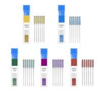 Sewing Machine Needles, 30 Pcs Universal Regular Point Machine Needles for Singer Brother Janome Varmax Home Sewing Machines Sewing Needles with Size in HAX1 65/9,75/11,90/14,100/16,110/18 (5 Colors)