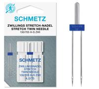 Sewing Machine Needles Schmetz - Stretch Twin, Size: 4.0/75, Single Packet, Includes Large Schmetz Needle Threader