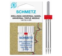 Sewing Machine Needles Schmetz - Triple, Size: 3.0/80, 3 Packs for The Price of 2! Includes Large Schmetz Needle Threader