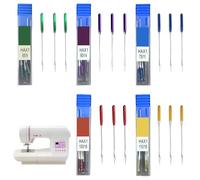 Sewing Machine Needles Set, Universal Sewing Machine Accessories, Five Sizes, Singer Sewing Machine Needles Compatible with Brother & Janome, Heavy Duty Needles for Denim, Stretch & Everyday Sewing