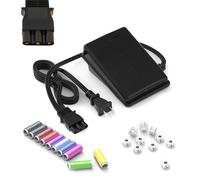 BRIGHTLYLIT Sewing Machine Foot Pedal and Power Cord, Three Round Plug, Suitable for Janome Cover Pro New Home Elna BabyLock Pfaff Viking Sears and Other Sewing Machine Brands(033770217)