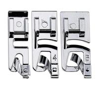 Sewing Machine Presser Feet Set, 3 Pcs Universal Rolled Hemmer Feet Kit with 3mm/4mm/6mm Sizes - Compatible with Brother, Janome, Singer & Most Domestic Sewing Machines