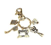 Sewing Machine, Scissors, Buttons, Tape Measure, Cotton Bobbin, Sewing Queen, Crafter, Quilter Keyring