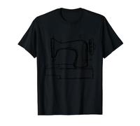 Sewing Machine Scribble Art Sewing Minimal Line Drawing Value Graphic T-Shirt, Men, Black, L