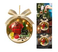Sewing Machine Snow Globe Christmas Ornament, Retro Design Vintage Sewing Machine Christmas Tree Decoration, Transparent Ball Holiday Xmas Decoration Gifts (Red)