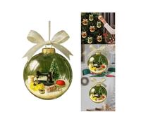 Sewing Machine Snow Globe Christmas Ornament, Retro Design Vintage Sewing Machine Christmas Tree Decoration, Transparent Ball Holiday Xmas Decoration Gifts (Green)