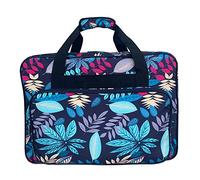Sewing Machine Storage Bag Large Capacity Organizer with Pockets Dark Blue Twin for Craft Supplies, multicolor, Art Deco