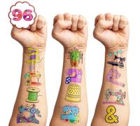 Sewing Machine Temporary Tattoos Sewing Party Decorations Favors Supplies Art Sewing Themed Cute Stickers 10 Sheets 100 PCS Gifts for Baby Girls Boys Class School Carnival