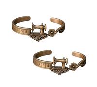 Sewing Machine Themed Bracelet, Adjustable Vintage Sewing Machine Bangle with Measuring Tape Detail & Floral Charm, for Sewings Lover, Quilters, Costume Designers, Women (2Pcs)