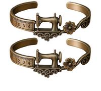 Sewing Machine Themed Bracelet, Vintage Adjustable Charm Bracelet with Measuring Tape Detail, Gift for Sewing Lovers, Quilters, Seamstress, Crafters & Designers (2)