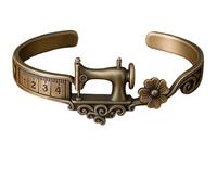 Sewing Machine Themed Bracelet, Vintage Adjustable Charm Bracelet with Measuring Tape Detail, Gift for Sewing Lovers, Quilters, Seamstress, Crafters & Designers (1)