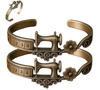 Sewing Machine Themed Bracelet, Vintage Adjustable Sewing Charm Bracelet with Measuring Tape Detail, Gift for Sewings Lovers Quilters Seamstress Crafters Designers (2)