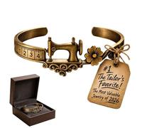 Sewing Machine Themed Bracelet, Vintage Measuring Tape Detail, Adjustable Jewelry Gift for Sewing Lovers, Moms & Fashion Designers, Seamstress & Crafters