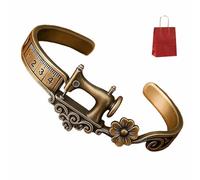 Sewing Machine Themed Bracelet, Vintage Sewing Charm Bracelet, Sewings Machine Jewelry, Adjustable Seamstress for Quilters, Tailors, Fashion Designers & Craft Lovers (1PCS)