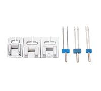 Sewing Machine Twin Needle and Pintuck Presser Foot Set 2/90 3/90 4/90 Twin Needle for Decorative Seams and Pintucks Double