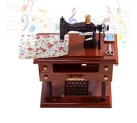 Sewing Machine Vintage Music Box Decorative Music Box Ornament for Winding Up Mat Sewing Machine Decoration for Gatherings Wedding Parties Home Office Desks Workshops Studios Living Room S