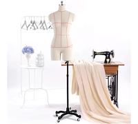 Sewing Mannequin Adjustable Size Female, Plus Size Body Torso Manikin Dress Form with Standard Sticker and Wheels, for School Dressmakers Beginner,L-Model84-White,White-Model88