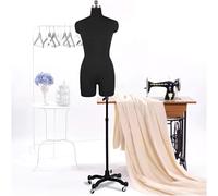 Sewing Mannequin Adjustable Size Female, Plus Size Body Torso Manikin Dress Form with Standard Sticker and Wheels, for School Dressmakers Beginner,L-Model84-White,Black-Model82