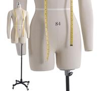 Sewing Mannequin Torso Dress Form, Pinnable Body Form with 2 Soft Arms, Full Size Dressmaker Dummy on Wheels for Tailoring