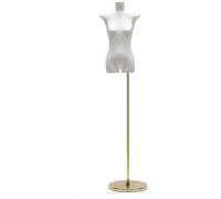 Sewing Mannequin Torso Female Dresses Dress Form Mannequin, Upper Body Body Torso Hanger with Round Metal Base(Gold,Without arms)