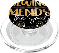 Sewing Mends The Soul Sewer Quilting Seamstress Knitting PopSockets PopGrip for MagSafe